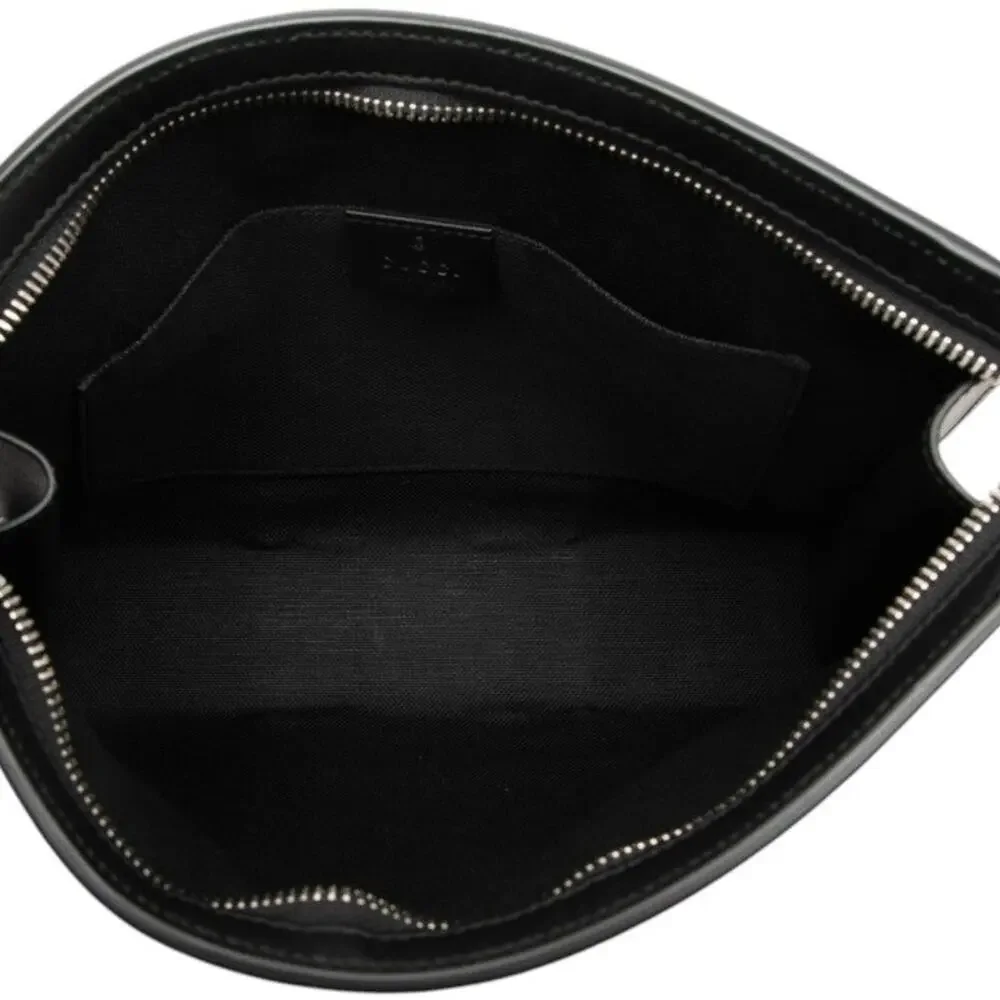 Gucci GG Supreme Sherry Line Clutch Bag Black